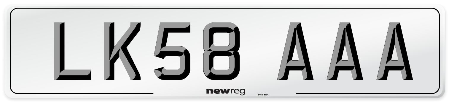 LK58 AAA Number Plate from New Reg